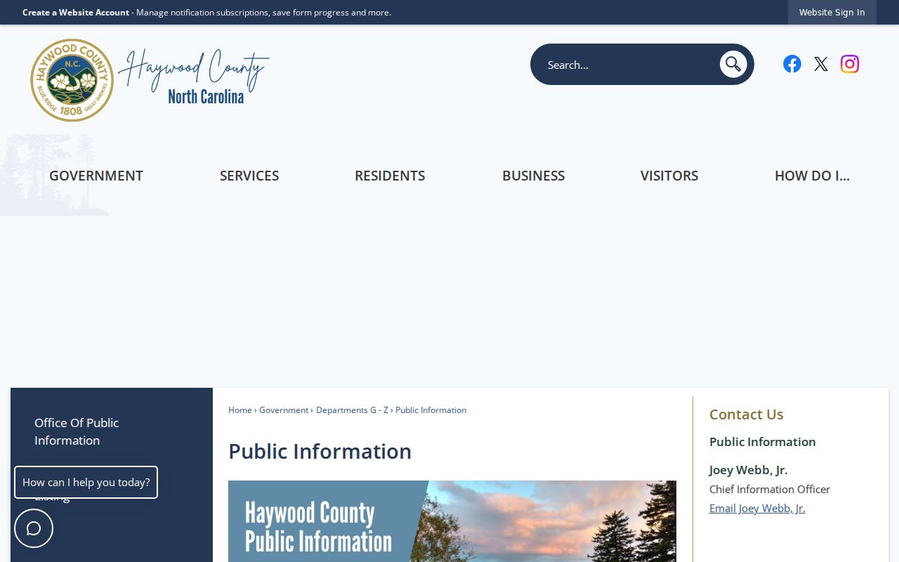 Haywood County arrest record public information request page
