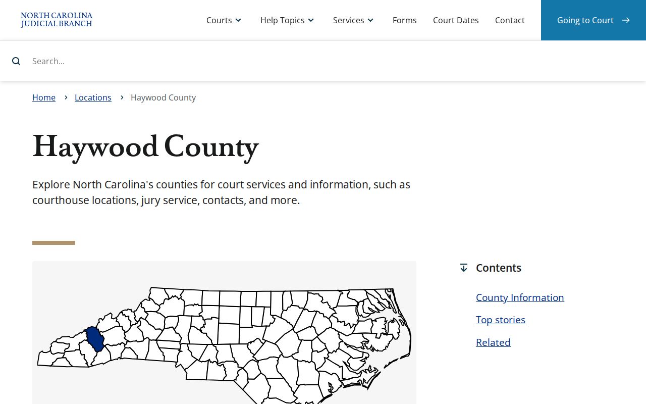 Haywood County criminal court records landing page