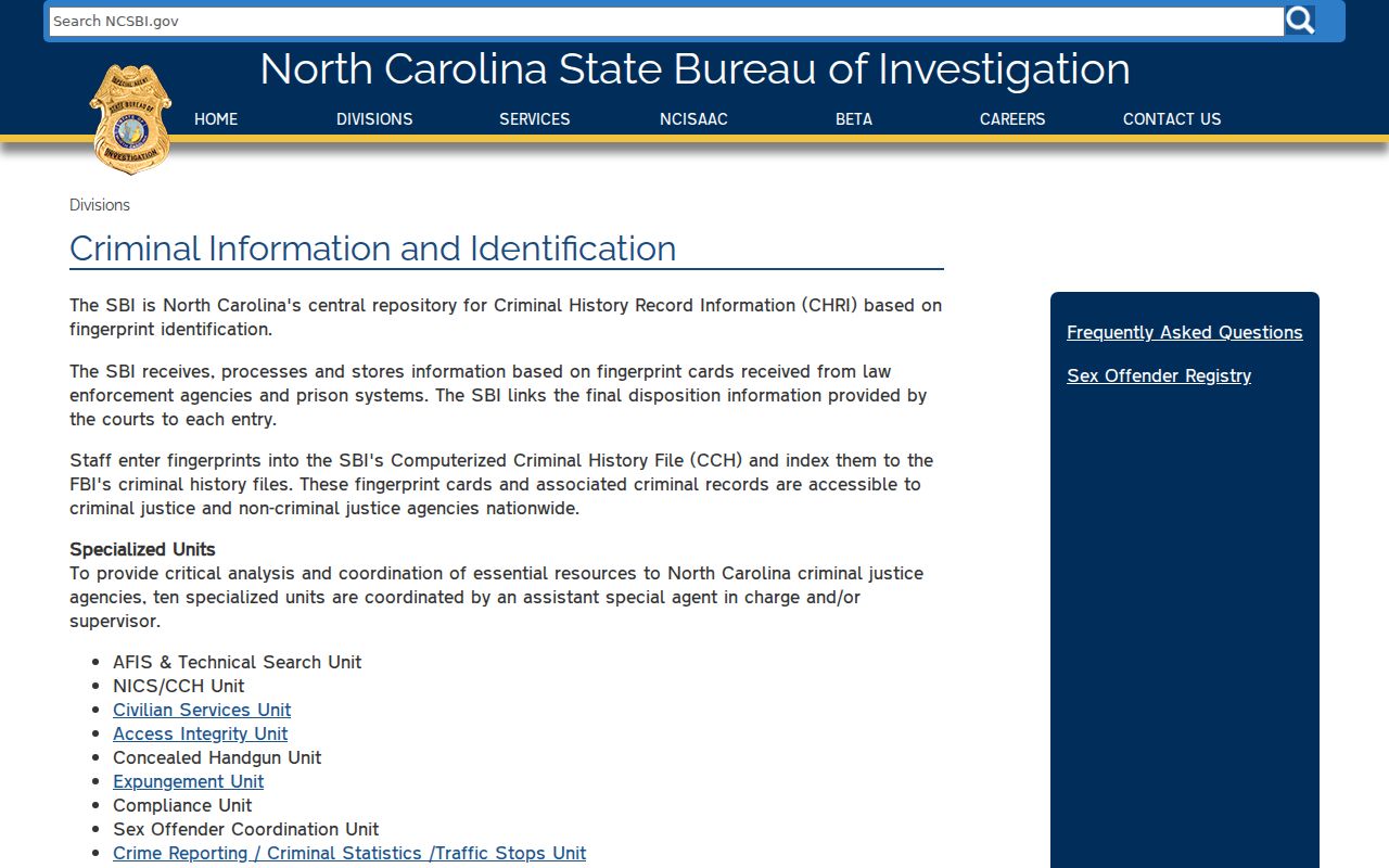 Haywood County criminal history state repository and custody route