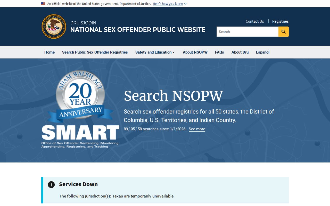 National registry search used with Haywood County sex offender records